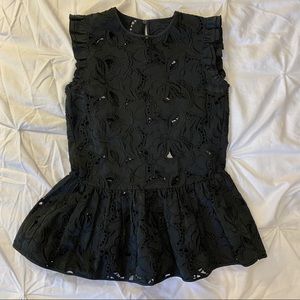 GILMAR DIVISIONE INDUSTRIA S.P.A Black Peplum Top